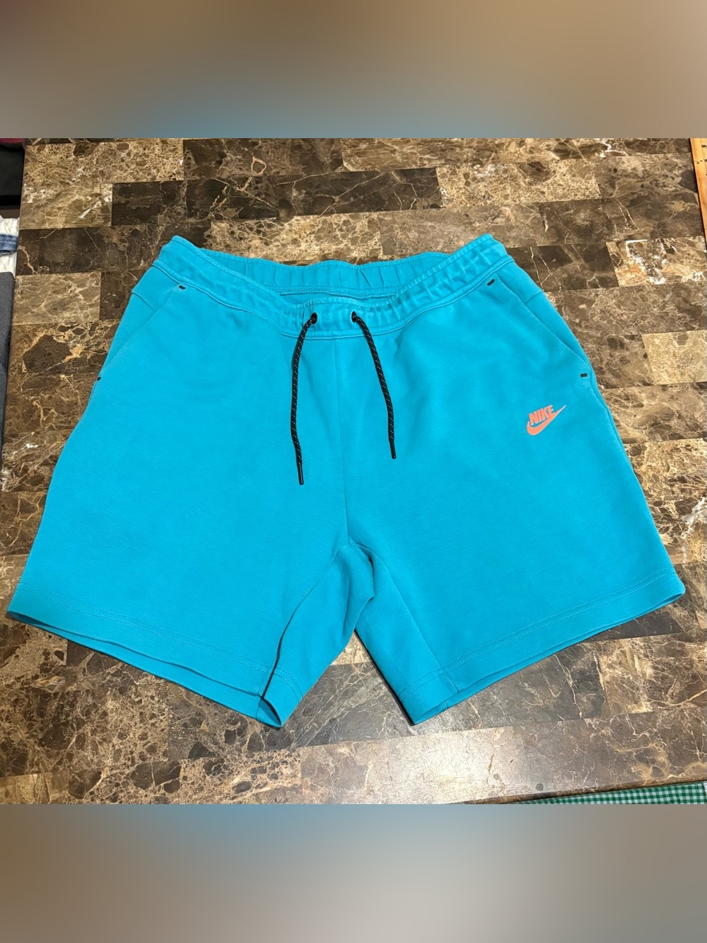 Nike Men's Bright Teal Athletic Shorts with Black Drawstring Lsz